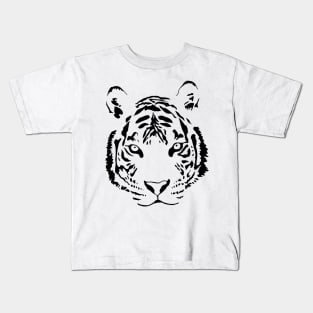 White Tiger Black Print Kids T-Shirt